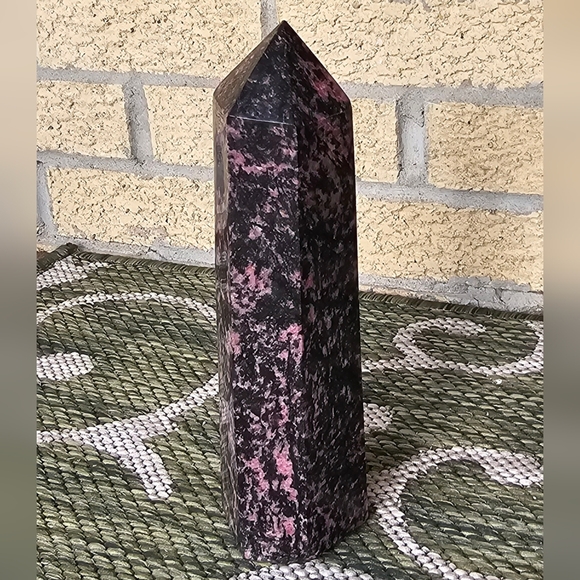 XL Rhodonite Crystal Point Tower - Picture 9 of 10